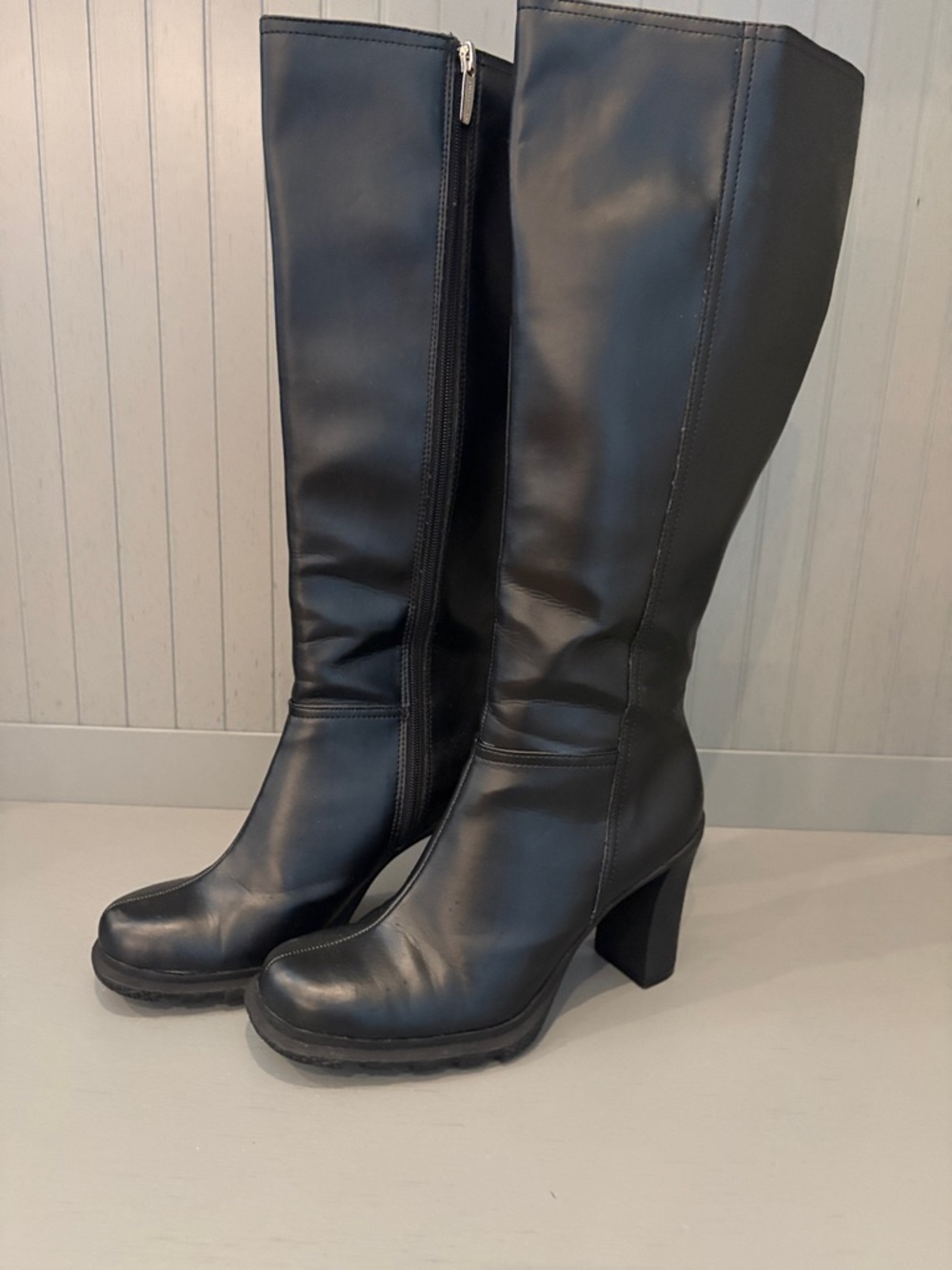 Colin Stuart Black Over-the-Knee Block Heel Boots